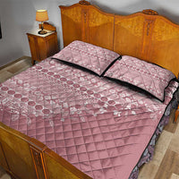 Fiji Marau na Kerisimasi Quilt Bed Set Dusty Rose Tagimoucia Tapa Masi Tribal - Polynesian Pride