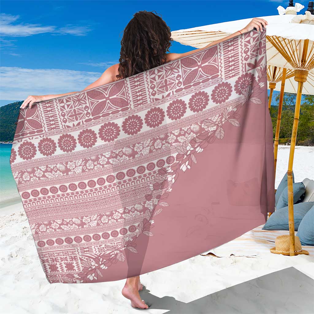 Fiji Marau na Kerisimasi Sarong Dusty Rose Tagimoucia Tapa Masi Tribal - Polynesian Pride