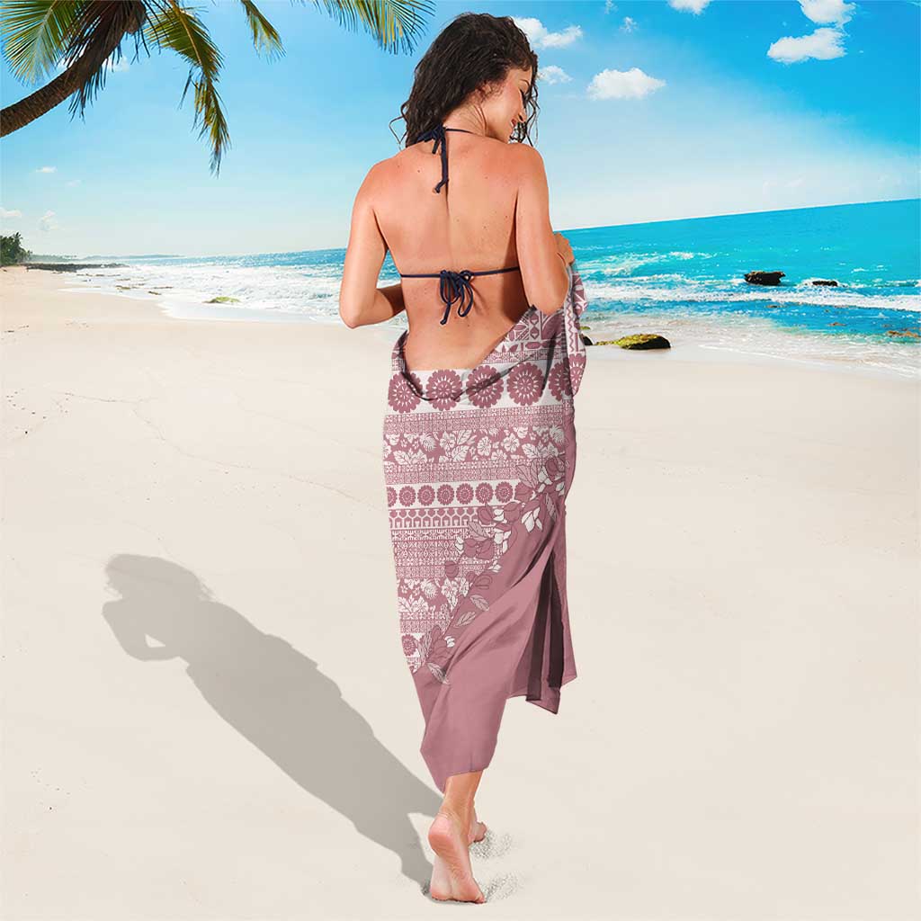 Fiji Marau na Kerisimasi Sarong Dusty Rose Tagimoucia Tapa Masi Tribal - Polynesian Pride