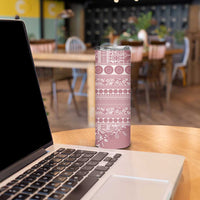 Fiji Marau na Kerisimasi Skinny Tumbler Dusty Rose Tagimoucia Tapa Masi Tribal - Polynesian Pride