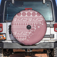 Fiji Marau na Kerisimasi Spare Tire Cover Dusty Rose Tagimoucia Tapa Masi Tribal - Polynesian Pride