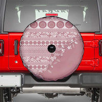 Fiji Marau na Kerisimasi Spare Tire Cover Dusty Rose Tagimoucia Tapa Masi Tribal - Polynesian Pride