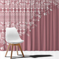 Fiji Marau na Kerisimasi Window Curtain Dusty Rose Tagimoucia Tapa Masi Tribal - Polynesian Pride