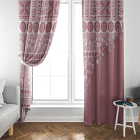 Fiji Marau na Kerisimasi Window Curtain Dusty Rose Tagimoucia Tapa Masi Tribal - Polynesian Pride
