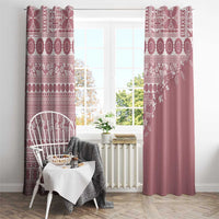 Fiji Marau na Kerisimasi Window Curtain Dusty Rose Tagimoucia Tapa Masi Tribal - Polynesian Pride