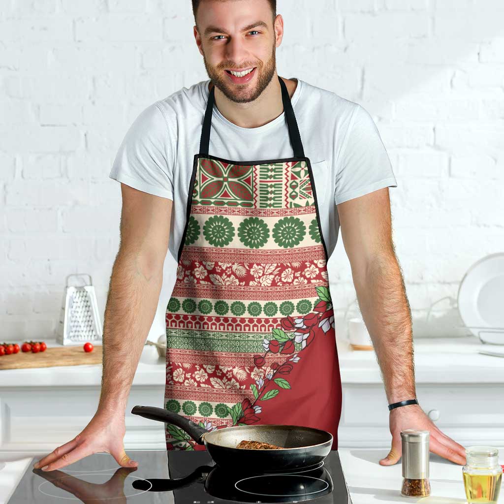 Fiji Marau na Kerisimasi Apron Red Tagimoucia Tapa Masi Tribal - Polynesian Pride