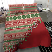 Fiji Marau na Kerisimasi Bedding Set Red Tagimoucia Tapa Masi Tribal - Polynesian Pride