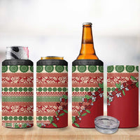 Fiji Marau na Kerisimasi 4 in 1 Can Cooler Tumbler Red Tagimoucia Tapa Masi Tribal - Polynesian Pride