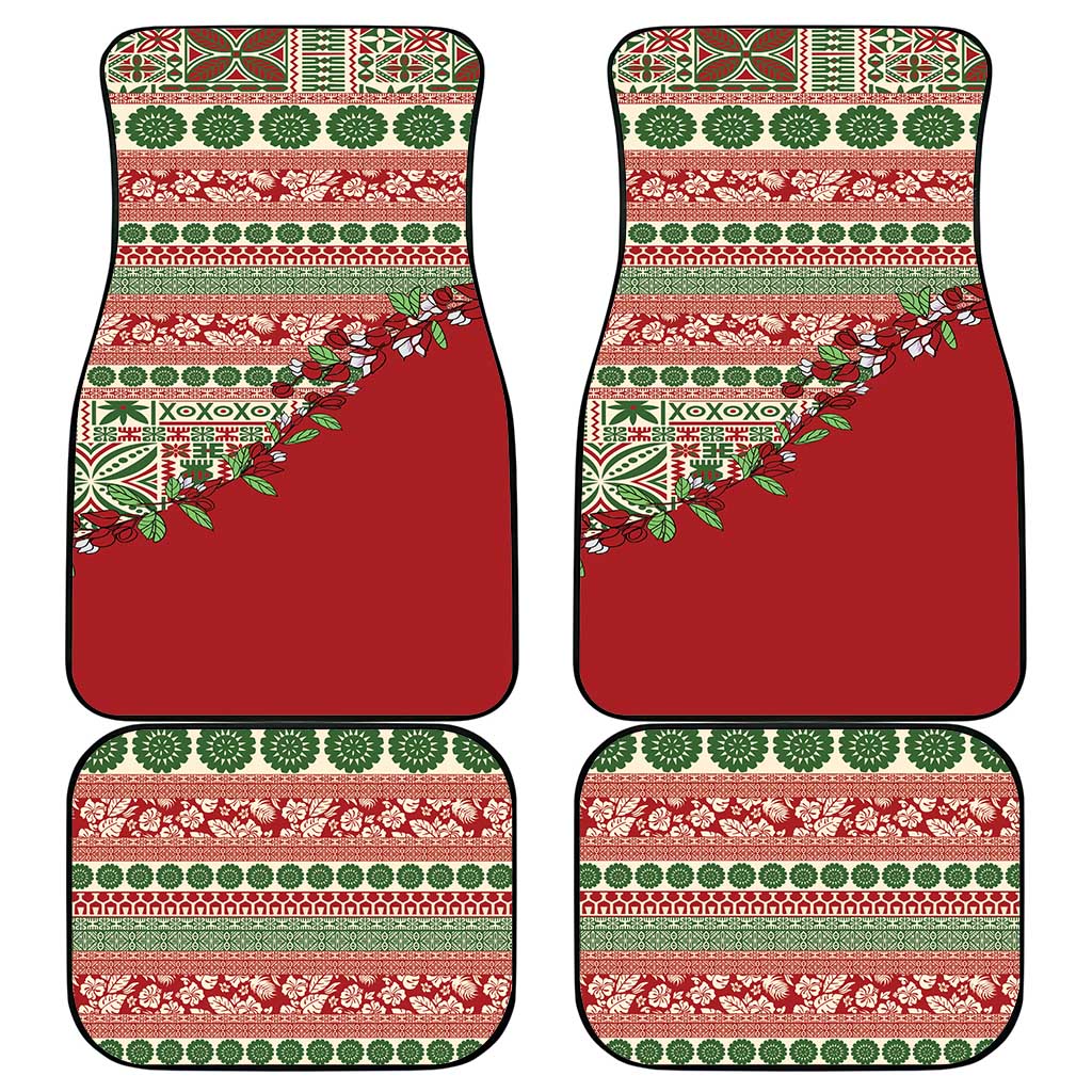 Fiji Marau na Kerisimasi Car Mats Red Tagimoucia Tapa Masi Tribal - Polynesian Pride