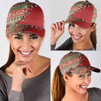 Fiji Marau na Kerisimasi Classic Cap Red Tagimoucia Tapa Masi Tribal - Polynesian Pride