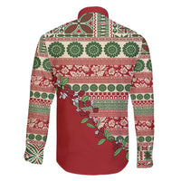 Fiji Marau na Kerisimasi Family Matching Puletasi and Hawaiian Shirt Red Tagimoucia Tapa Masi Tribal - Polynesian Pride