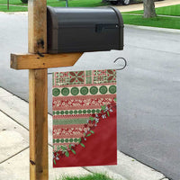 Fiji Marau na Kerisimasi Garden Flag Red Tagimoucia Tapa Masi Tribal - Polynesian Pride