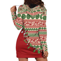 Fiji Marau na Kerisimasi Hoodie Dress Red Tagimoucia Tapa Masi Tribal - Polynesian Pride