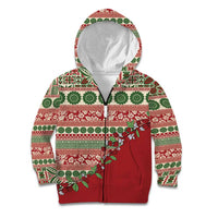 Fiji Marau na Kerisimasi Kid Hoodie Red Tagimoucia Tapa Masi Tribal - Polynesian Pride