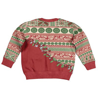 Fiji Marau na Kerisimasi Kid Ugly Christmas Sweater Red Tagimoucia Tapa Masi Tribal - Polynesian Pride