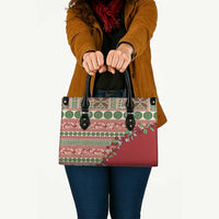 Fiji Marau na Kerisimasi Leather Bag Red Tagimoucia Tapa Masi Tribal - Polynesian Pride