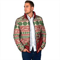 Fiji Marau na Kerisimasi Padded Jacket Red Tagimoucia Tapa Masi Tribal - Polynesian Pride