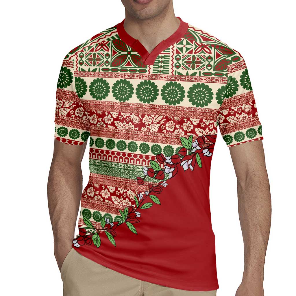 Fiji Marau na Kerisimasi Rugby Jersey Red Tagimoucia Tapa Masi Tribal - Polynesian Pride