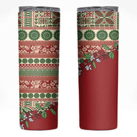 Fiji Marau na Kerisimasi Skinny Tumbler Red Tagimoucia Tapa Masi Tribal - Polynesian Pride