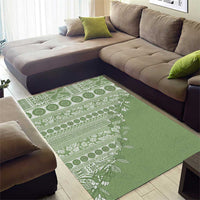 Fiji Marau na Kerisimasi Area Rug Sage Green Tagimoucia Tapa Masi Tribal - Polynesian Pride