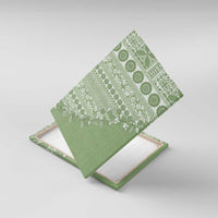 Fiji Marau na Kerisimasi Canvas Wall Art Sage Green Tagimoucia Tapa Masi Tribal - Polynesian Pride