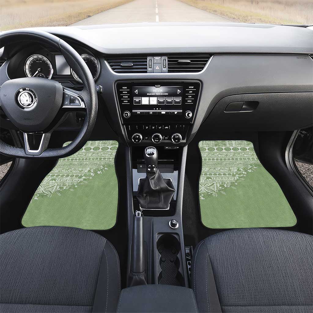 Fiji Marau na Kerisimasi Car Mats Sage Green Tagimoucia Tapa Masi Tribal - Polynesian Pride