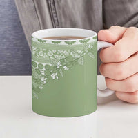 Fiji Marau na Kerisimasi Ceramic Mug Sage Green Tagimoucia Tapa Masi Tribal - Polynesian Pride