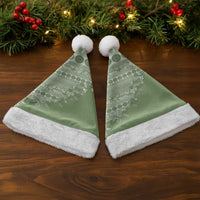 Fiji Marau na Kerisimasi Christmas Santa Hat Sage Green Tagimoucia Tapa Masi Tribal - Polynesian Pride