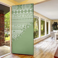Fiji Marau na Kerisimasi Door Cover Sage Green Tagimoucia Tapa Masi Tribal - Polynesian Pride