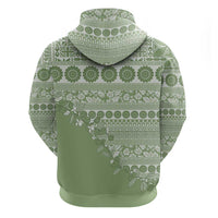 Fiji Marau na Kerisimasi Hoodie Sage Green Tagimoucia Tapa Masi Tribal - Polynesian Pride