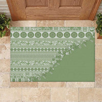 Fiji Marau na Kerisimasi Rubber Doormat Sage Green Tagimoucia Tapa Masi Tribal - Polynesian Pride