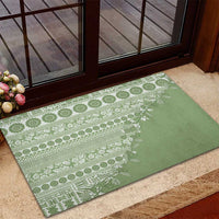 Fiji Marau na Kerisimasi Rubber Doormat Sage Green Tagimoucia Tapa Masi Tribal - Polynesian Pride