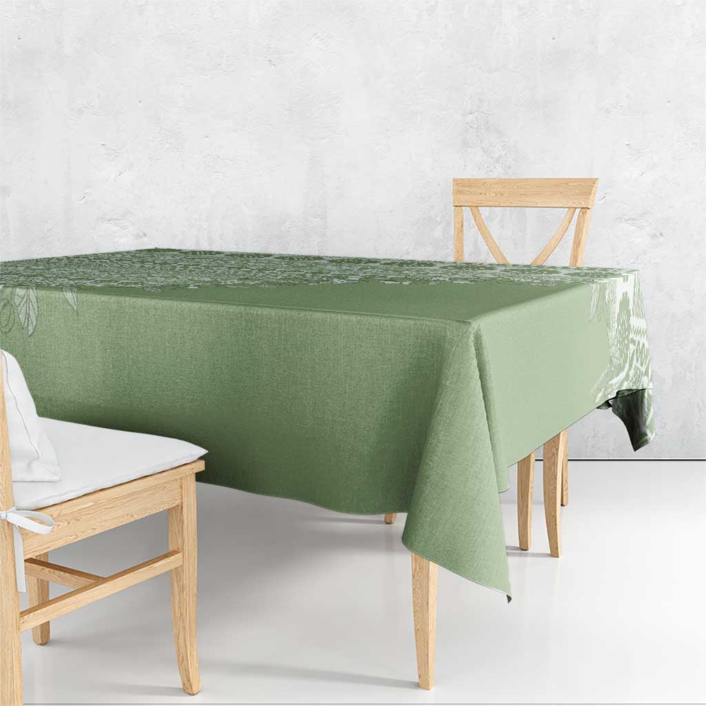 Fiji Marau na Kerisimasi Tablecloth Sage Green Tagimoucia Tapa Masi Tribal - Polynesian Pride