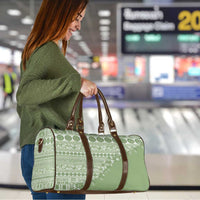 Fiji Marau na Kerisimasi Travel Bag Sage Green Tagimoucia Tapa Masi Tribal - Polynesian Pride