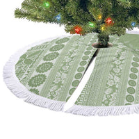 Fiji Marau na Kerisimasi Tree Skirt Sage Green Tagimoucia Tapa Masi Tribal - Polynesian Pride