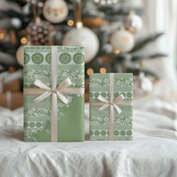 Fiji Marau na Kerisimasi Wrapping Paper Sage Green Tagimoucia Tapa Masi Tribal - Polynesian Pride