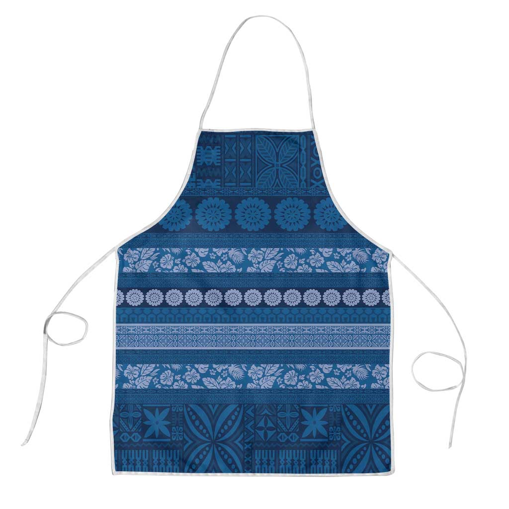 Fiji Marau na Kerisimasi Apron Blue Tapa Masi Inspired Christmas - Polynesian Pride