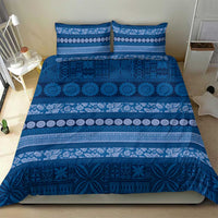 Fiji Marau na Kerisimasi Bedding Set Blue Tapa Masi Inspired Christmas - Polynesian Pride