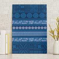 Fiji Marau na Kerisimasi Canvas Wall Art Blue Tapa Masi Inspired Christmas - Polynesian Pride