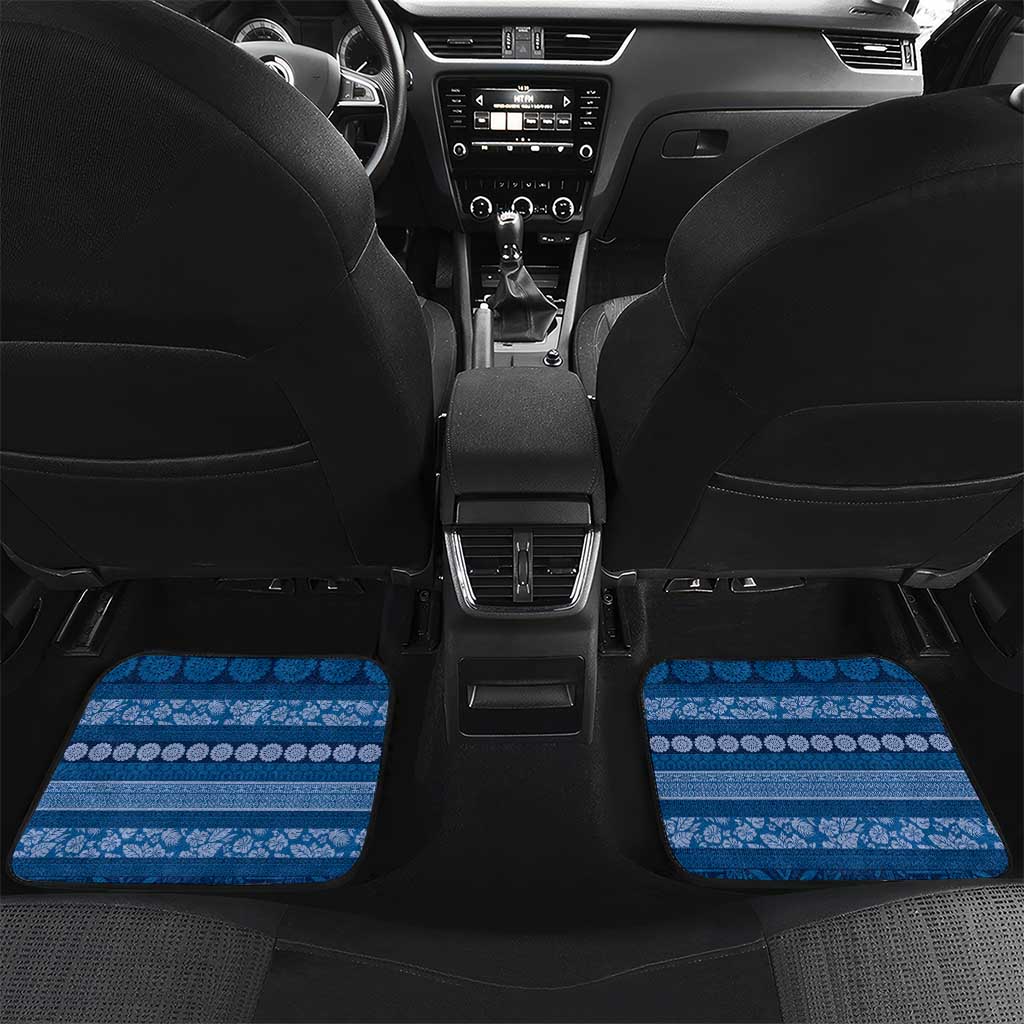 Fiji Marau na Kerisimasi Car Mats Blue Tapa Masi Inspired Christmas - Polynesian Pride