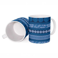 Fiji Marau na Kerisimasi Ceramic Mug Blue Tapa Masi Inspired Christmas - Polynesian Pride
