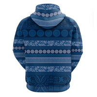 Fiji Marau na Kerisimasi Hoodie Blue Tapa Masi Inspired Christmas - Polynesian Pride