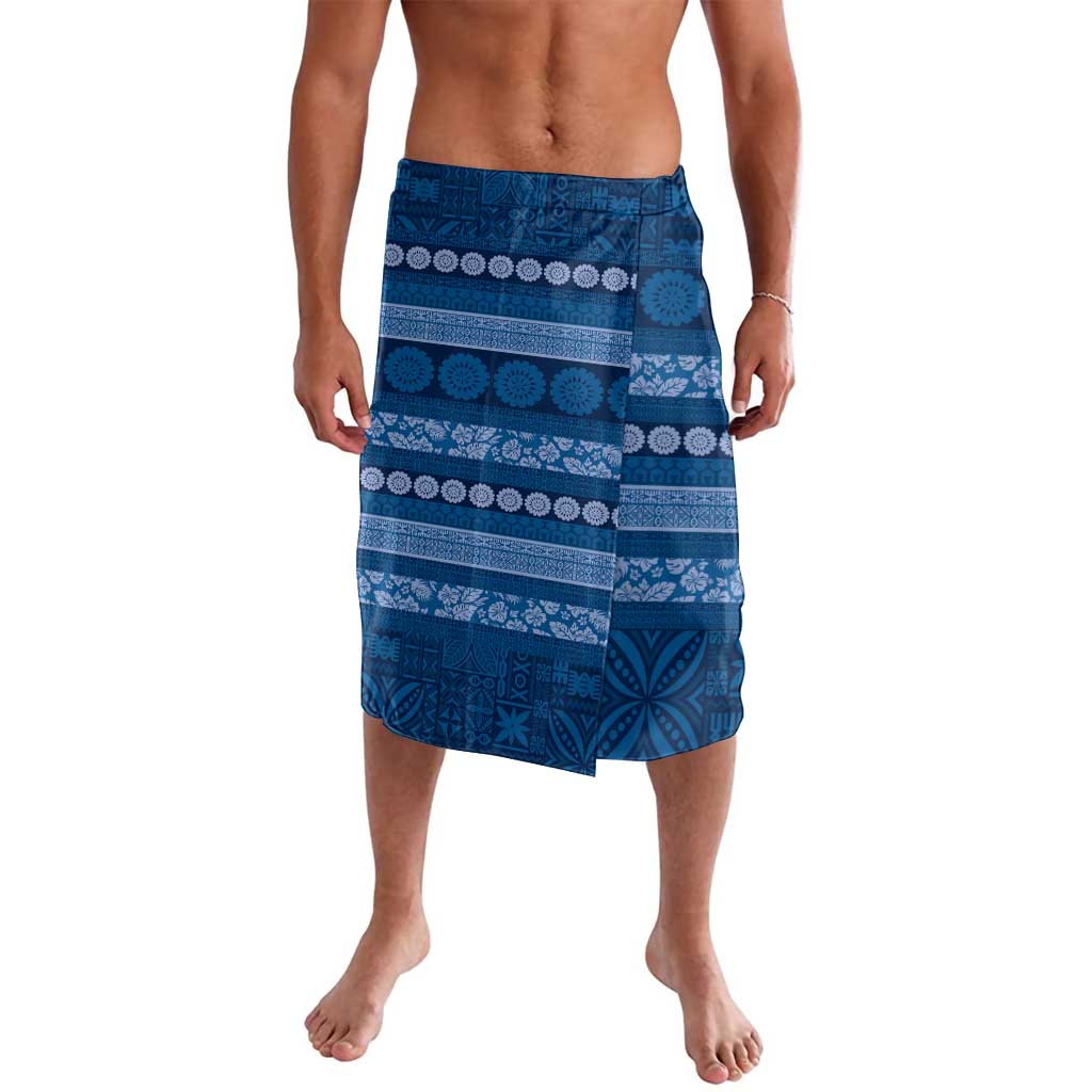 Fiji Marau na Kerisimasi Lavalava Blue Tapa Masi Inspired Christmas - Polynesian Pride