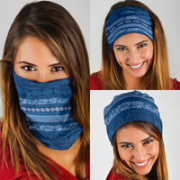 Fiji Marau na Kerisimasi Neck Gaiter Blue Tapa Masi Inspired Christmas - Polynesian Pride