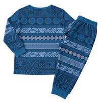Fiji Marau na Kerisimasi Christmas Pajama Set Blue Tapa Masi Inspired Christmas - Polynesian Pride