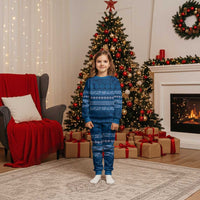 Fiji Marau na Kerisimasi Christmas Pajama Set Blue Tapa Masi Inspired Christmas - Polynesian Pride