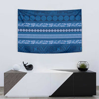 Fiji Marau na Kerisimasi Tapestry Blue Tapa Masi Inspired Christmas - Polynesian Pride