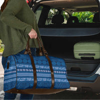 Fiji Marau na Kerisimasi Travel Bag Blue Tapa Masi Inspired Christmas - Polynesian Pride