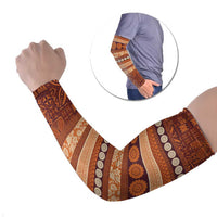 Fiji Marau na Kerisimasi Arm Sleeves Gold Tapa Masi Inspired Christmas - Polynesian Pride
