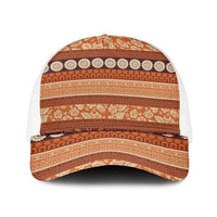 Fiji Marau na Kerisimasi Baseball Net Cap Gold Tapa Masi Inspired Christmas - Polynesian Pride